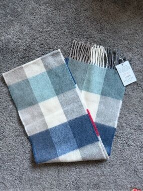 Kiltane Scottish Light Blue Plaid Wool Scarf made in Scotland